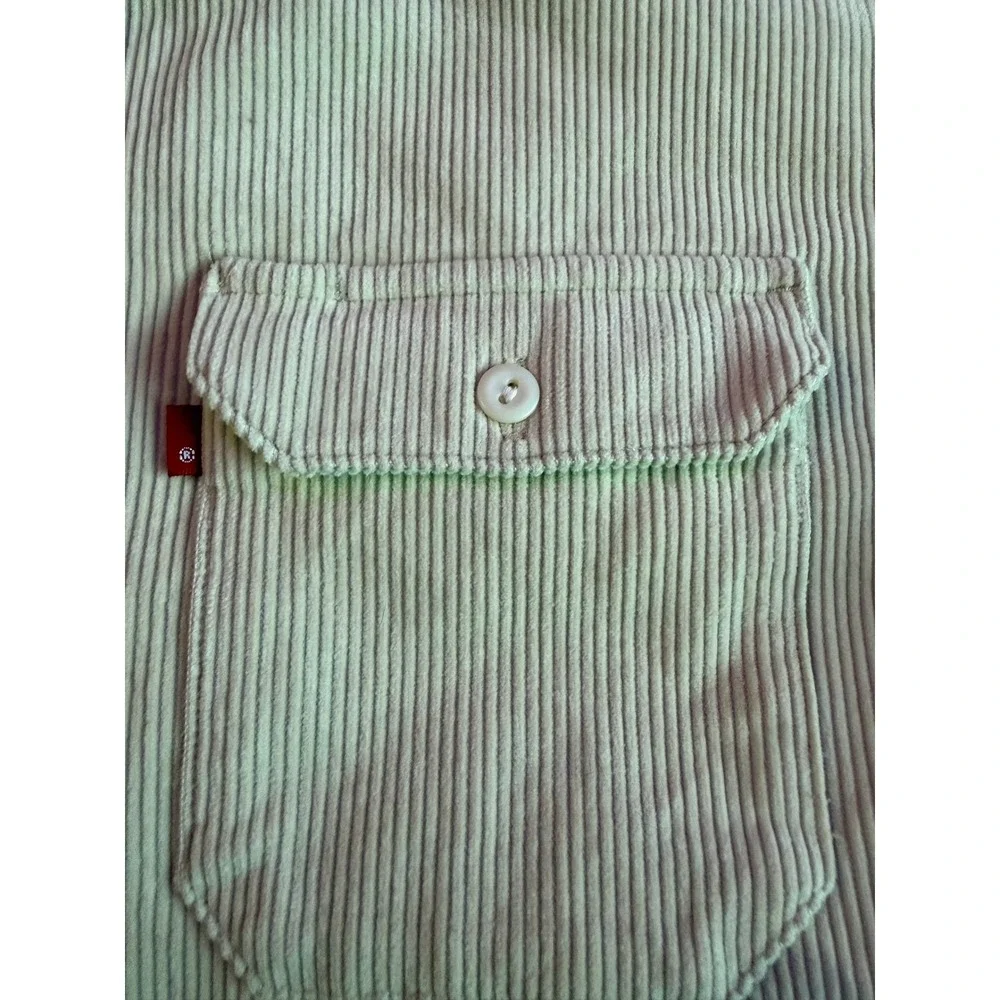 Levis Corduroy Button Down Shirt Mens Large Long Sleeve Mint Green Standard‎ Fit